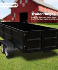 Heavy Duty Weld On Strap Hinges For Dump Trailers With Zerk Grease Fitting, Straight Up Heavy Load Handling For Trucks And Bbq Smokers, Boss Grade Raw Steel, 2 Pack on a trailer.