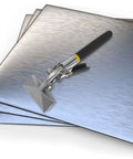 3 Inch Manual Sheet Metal Bender Tool With Straight Jaw Edge Seamer on metal sheets for bending and flattening.