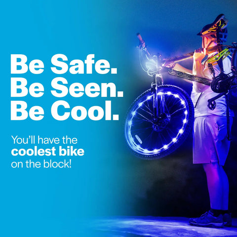 Blue Bike Wheel Light Set 2 Pack For Bikes And E Bikes Turn Heads And Boost Safety And Style With Easy Clip On Wheel Lights Ideal For BMX Mountain Cruisers And Kids Bikes Night Rides