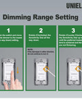 Instructions on adjusting the 6 Pack Ultra Slim Dimmer Light Switch For LED CFL And Incandescent Lights Easy Install.