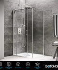 Brushed Nickel Wall Mount Shower Faucet Set With 12 Inch Square Rainfall Showerhead, 2 In 1 Cylindrical Handheld Shower