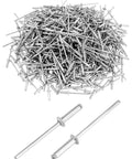 Aluminum Blind Rivet Kit Pack 500 Pieces Size One Eighth By Half Inch 3.2 By 12 Millimeter Silver Rivets Assortment
