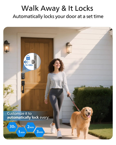 No Sweat Wireless Smart Front Door Lock Featuring Fingerprint Keyless Entry Deadbolt Smartphone App Control Auto Locking Latch Water Resistant Housing Quick Mount Hardware For Main Entry Door