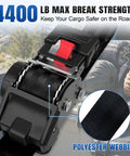 Real Deal Heavy Duty Retractable Ratchet Straps Two Inch By Ten Feet Four Thousand Pound Break Strength Two Pack black strap with quick release buckle.