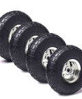 Front view of 4 Pack 10 Inch Tough As Nails Replacement Tire And Wheel For 4.10/3.50-4 With 10 Inch Inner Tube, 5/8 Inch Axle Bore