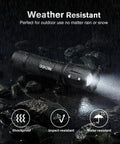 Six Pack LED Flashlights With High Lumens Pocket Size Three Modes Battery Powered Adjustable Focus Waterproof laying on wet rocks
