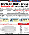 ComXim Motorized Turntable Remote Control Rotating Display Stand 360 Degree Platform 32cm/12.6in with power supply and remote controller.