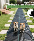 Heavy Duty Weed Barrier Fabric 3x50 Ft Breathable 3.2 Oz Woven Polypropylene Garden Bed Cover Landscaping Mat Built To Last Weed Control For Driveways Beds And Underlayment Use installed in a garden walkway.