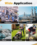 Wide application of compression test kit for automotive, industrial, marine, lawn mower, and chainsaw engines.