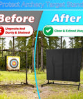 Before and after use of Heavy Duty Archery Target Stand Cover For Bow And Arrow Thick Protective Shield For Indoor Outdoor Practice