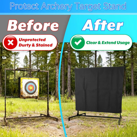 Before and after use of Heavy Duty Archery Target Stand Cover For Bow And Arrow Thick Protective Shield For Indoor Outdoor Practice