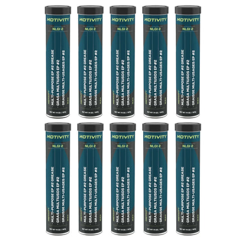 Extreme Pressure Multi Purpose Grease NLGI 2 Blue Lithium Complex High Temp Water Resistant 10 Pack 14 Oz Tubes