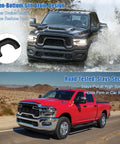 Custom Molded Silicone Tow Hook Covers For Ram 2500 3500 2019 2026 Front Tow Hitch Cover Black on wet and desert roads