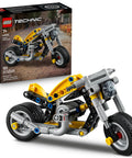 Technic Yellow Motorcycle Building Kit For Kids 7 And Up With Realistic 3 Piston Engine And A Working Rear Wheel 42225 box