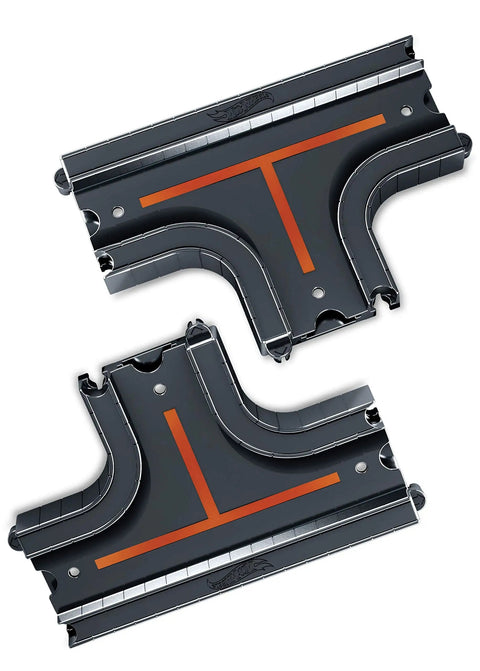 Straight And Intersection Track Parts For Multicolor Car Sets Add On Pieces To Build Custom Racing Layouts, T-shaped tracks.