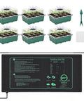 Six Pack Seed Starter Trays With A 10 By 20.75 Inch Seedling Heat Mat And Humidity Dome Kit for Easy Indoor Seed Starting