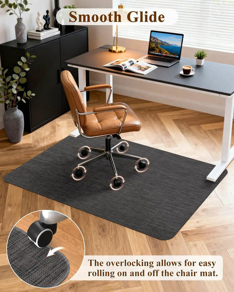 Big Non Slip Office Chair Mat For Hardwood Floors 35.4 X 47.2 Inches Heavy Duty PVC Floor Protector For Rolling Desk Chair