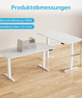 Next Level Electric Height Adjustable Desk With Memory Remote Ergonomic Sit Stand Computer Table Sturdy Quiet Motor Rock Solid Large Desktop For Home Office showing adjustable height from 72 to 117 cm.