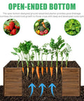 Two Pack 4x2x2 Ft Raised Garden Beds Outdoor Galvanized Planter Boxes Deep Root Planter For Veggies Flowers And Herbs Brown Finish Sturdy Metal Garden Boxes For Backyards And Patios showing open bottom design and root growth