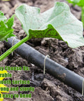 100 Pack Drip Irrigation Staples, J Shape Garden Stakes securing half inch drip tubing in garden soil