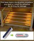 4 Pack Solar Step Lights Outdoor Waterproof LED Quick Install Bright Warm White Stick On Light Bars illuminating steps