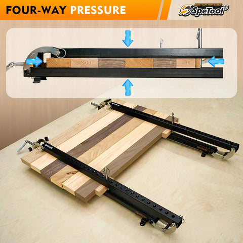 24 Inch Panel Clamps 2 Pack 4 Way Pressure Steel Parallel Clamps For Boards Cabinets Tabletops Woodworking With Adjustable Parallelogram Couplers Two Direction Clamping For Flat Panels And Flush Joints Beefy Pro Grade Clamping For Precision Cutting Boards, clamping a wood panel