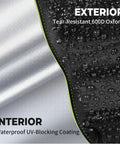 Close-up of Badass Heavy Duty Waterproof Push Lawn Mower Cover Universal Fit With Double Stitched 600D Oxford Cloth.