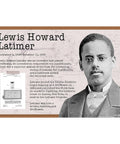 Lewis Latimer poster from Eight Black History Inventors Posters Set for Classrooms 12 X 18 Inches Each Made in USA