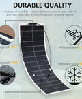 Ultra Lightweight 200W 12V Flexible Solar Panel Kit With Two 100W Monocrystalline Fiberglass Modules 20A Controller And Extension Cable