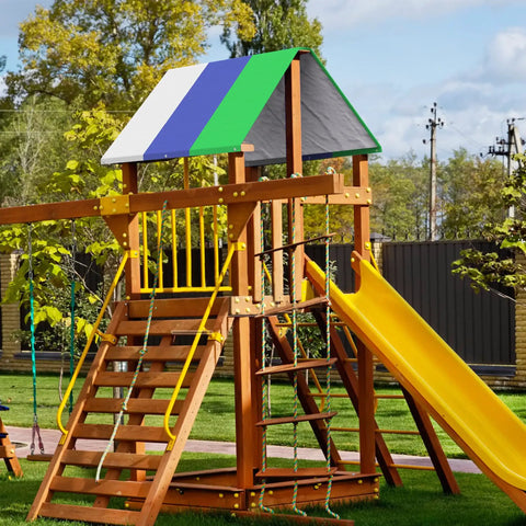 Swing Set Replacement Tarp 52 X 90 Inches For Kid Friendly Playset Canopy Waterproof And UV Shield Roof Cover on playground