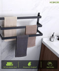 Matte Black 3 Tier Ladder Towel Rack Wall Mount Bath Bar Top Notch SUS 304 Stainless Steel Rustproof Towel Shelf with towels