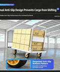 Heavy Duty Push Cart Dolly Platform Truck Hand Truck With 1212 Lbs Capacity, Wide 35.4 X 23.6 Inch Flatbed, 6 Inch Silent Rubber Wheels, Anti Slip Casters, Your Workhorse On The Job Load Carrier with stacked boxes