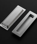 2 Pack Pocket Door Handles For Sliding Closet Doors, Five Point Nine Inch Flush Barn Door Pulls In Brushed Nickel, Rectangular Recessed Closet Door Handles, Solid 304 Stainless Steel Construction, Durable Corrosion Resistant Hardware