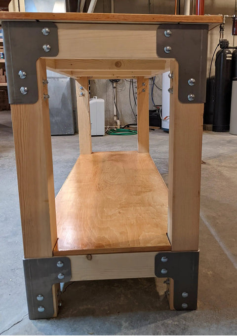 Workbench using 8 Piece Workbench Corner Bracket Kit Built Tough American Steel Angle Brackets For Desk Shop Table Or Platform