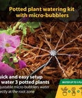 No Hassle Drip Irrigation Kit For Potted Plants And Small Gardens, 16 Piece Watering System with 360 Degree Micro Bubblers in garden