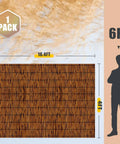 Reed Screen Privacy Fencing for Outdoor Spaces 4ft by 16.4ft with measurements shown against silhouette background