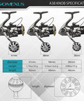 Power Knob Upgrade For Shimano And Daiwa Reels, 38mm Metal Round Handle Comparison With 41mm And 35mm Sizes