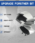 Close-up of Knockout Eight Piece Forstner Bit Set Rock Solid Alloy Steel Drill Bits showing heavy-duty design for precise drilling.