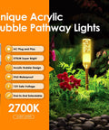 Outdoor 6 Pack LED Path Lights With No Fuss Plug And Play AC Plug In, 12V Low Voltage Landscape Lighting, 570 Lumens Each, shown in garden