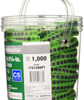 Pro Grade Heavy Duty Drywall Screws One Point Two Five Inch Coarse Thread Bugle Head For Seamless Wood Stud Framing Black Phosphate Coated Tough As Nails Building Supplies One Thousand Count in a clear container.