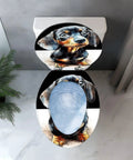 Elongated Toilet Seat Quiet Close Bathroom featuring a cute dachshund design, fits standard toilet dimensions.