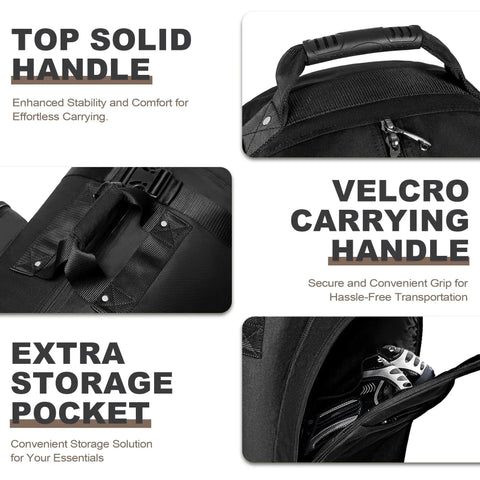 Heavy Duty Golf Travel Bag With Wheels Soft Sided Golf Club Cover Made From 600D Polyester Wear Resistant Zipper Universal Size