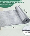 Reflective Bubble Insulation Sheet With Double Sided Aluminum Foil Shield For Windows RV Roof Garage Door Insulation 23.6In X 10Ft Heat
