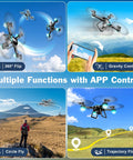 Beginner Friendly Drone With 1080P Camera And Remote Control Quadcopter displaying 360 flip, gravity control, circle fly, trajectory flight