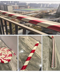 Wall Edge Corner Guards 196.9 Inch Long Red and White Self Adhesive Foam Protector Padding on urban balcony railing