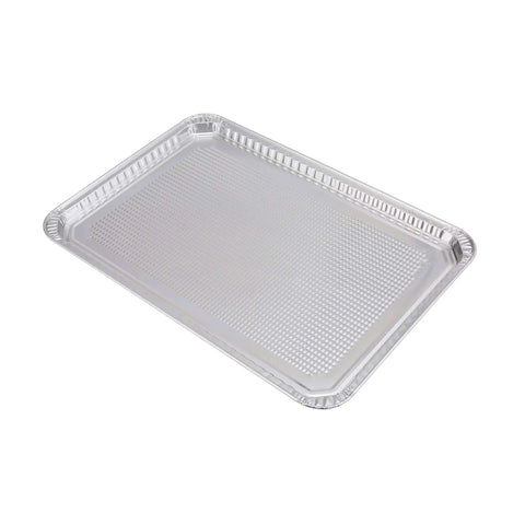Disposable Aluminum Cookie Sheets For Baking And Roasting, 12 Count, 16 By 11 Inch, textured bottom visible, versatile foil pan