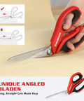 Beastly Heavy Duty Multipurpose Shop Scissors With Drop Forged Blades And Serrated Edge cutting through fabric, ergonomic handle visible.