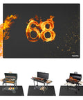 Large 68 By 48 Inch Fire Pit Mat For Outdoor Grills And Solo Stove Bonfire, fire design, deck protector pad under grills