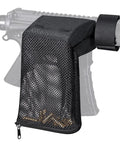 Beefy Heavy Duty Brass Shell Catcher Mesh With Heat Resistant Padding And Zippered Bottom attached to rifle