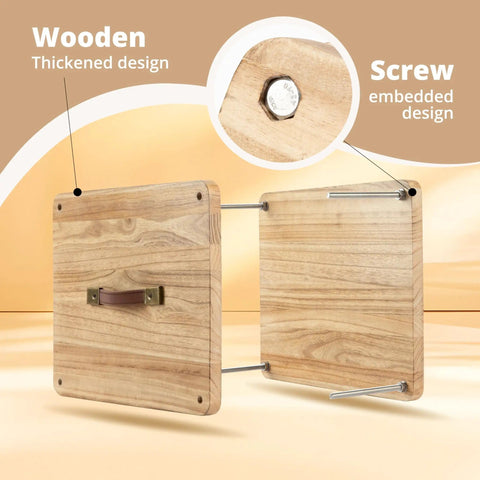 Wooden Book Press For Binding And Craft Projects Large 14.7 By 11.4 Inch Press with comfort grip handle and screw design